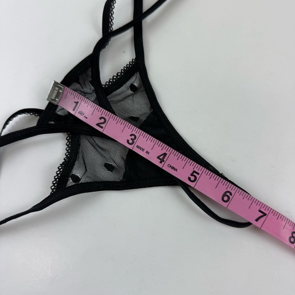 NEW Mapale Sheer Mesh Thong Bra Set Womens M / L Black NWOT - Picture 11 of 16